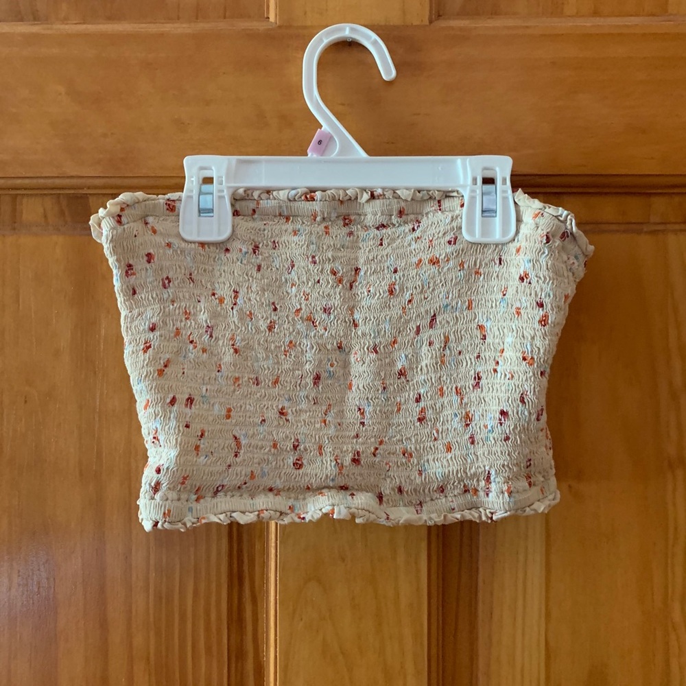 beige tube top